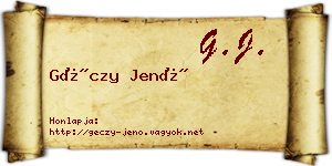 Géczy Jenő névjegykártya
