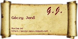 Géczy Jenő névjegykártya