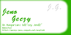 jeno geczy business card